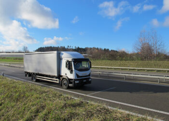 A truck crosses a KiTraffic Digital site in Switzerland
