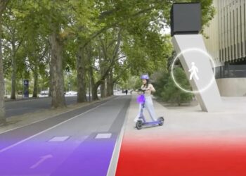 Micromobility speed limiting pedestrian safety Australia (image: Beam)